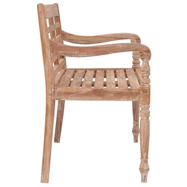 vidaXL Batavia-bænk 120 cm massivt teaktræ hvidtet finish