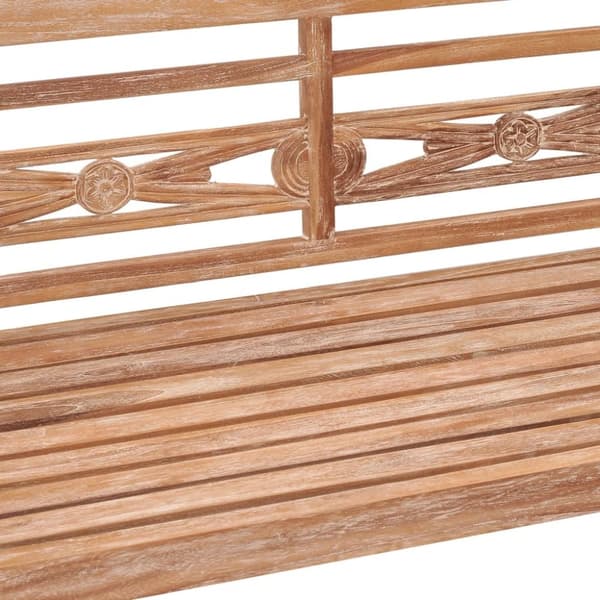 vidaXL Batavia-bænk 120 cm massivt teaktræ hvidtet finish