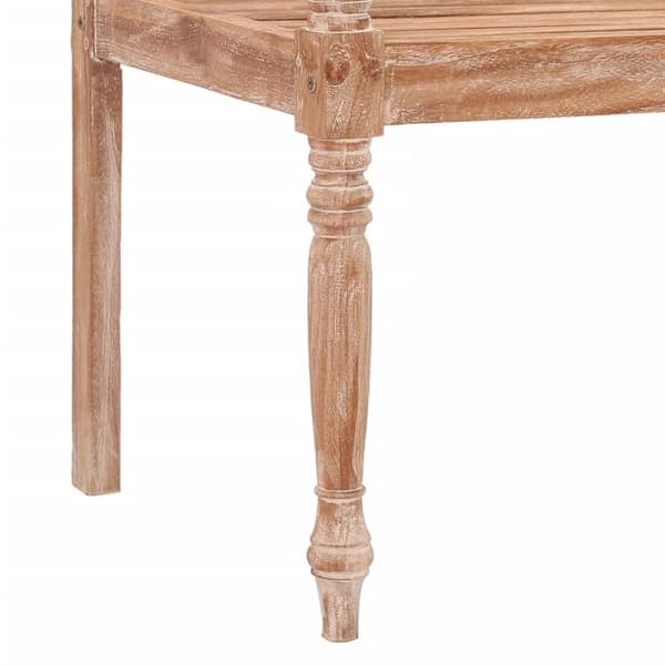 vidaXL Batavia-bænk 120 cm massivt teaktræ hvidtet finish