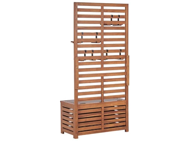 Förvaringsbänk Akaciaträ 170 x 80 cm Väggpanel Utomhus Trädgårdsförvaring Hyllor Balkong