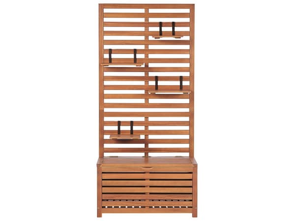 Förvaringsbänk Akaciaträ 170 x 80 cm Väggpanel Utomhus Trädgårdsförvaring Hyllor Balkong