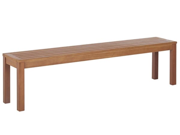 Puutarhapenkki vaalea puu 170 x 35 cm eukalyptuspuu kolmelle sisälle ulos rustiikkinen