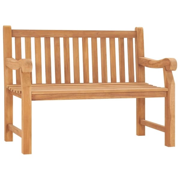 vidaXL havebænk 114 cm massivt teaktræ