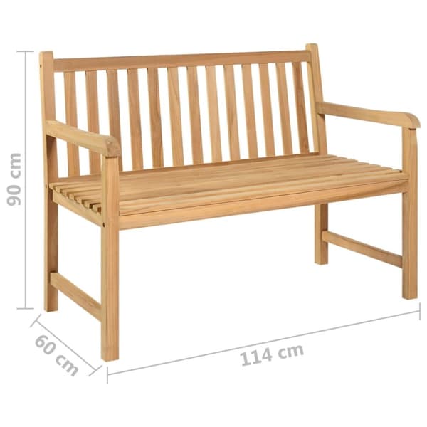 vidaXL Puutarhapenkki 114 cm täysi tiikki