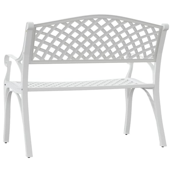 vidaXL havebænk 102 cm støbt aluminium hvid