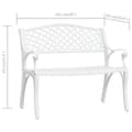 Miniatyrbillede 7 af 7: vidaXL havebænk 102 cm støbt aluminium hvid