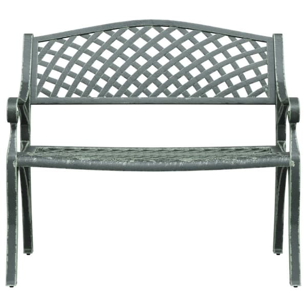 vidaXL Trädgårdsbänk 102 cm gjuten aluminium grön