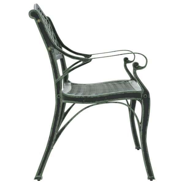 vidaXL Trädgårdsbänk 102 cm gjuten aluminium grön
