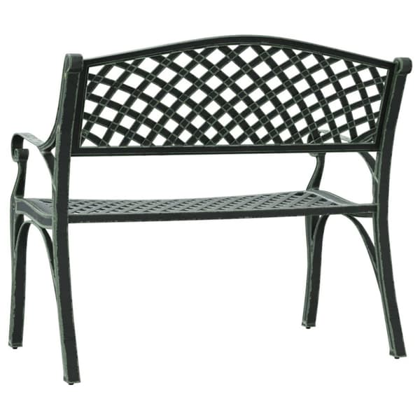 vidaXL Trädgårdsbänk 102 cm gjuten aluminium grön