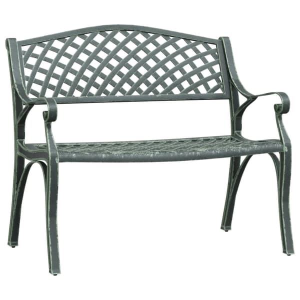 vidaXL Trädgårdsbänk 102 cm gjuten aluminium grön