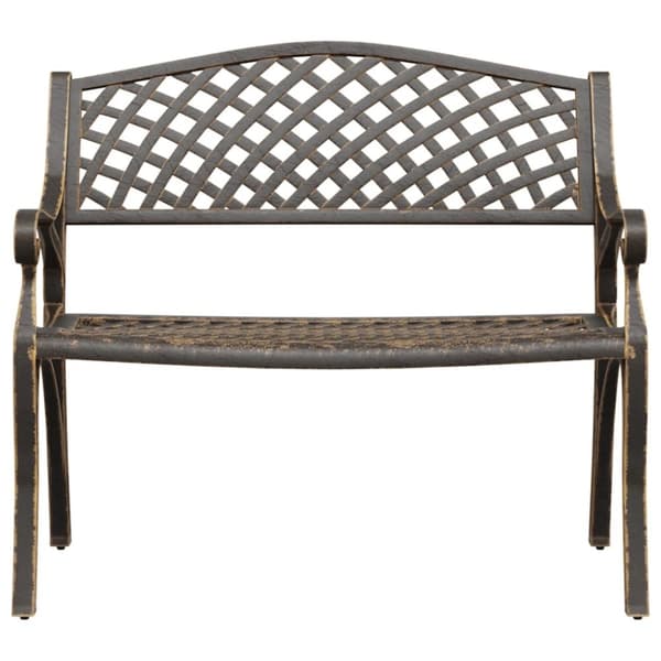 vidaXL Hagebenk 102 cm støpt aluminium bronse