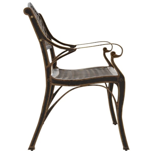 vidaXL Hagebenk 102 cm støpt aluminium bronse