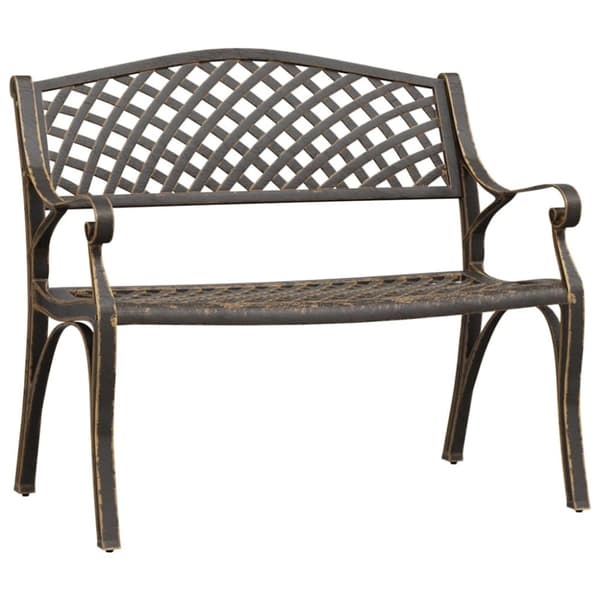vidaXL Hagebenk 102 cm støpt aluminium bronse