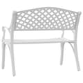 Miniatyrbilde 5 av 7: vidaXL Hagebenk 102 cm støpt aluminium hvit