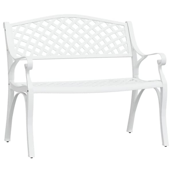 vidaXL Hagebenk 102 cm støpt aluminium hvit