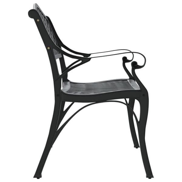 vidaXL Hagebenk 102 cm støpt aluminium svart
