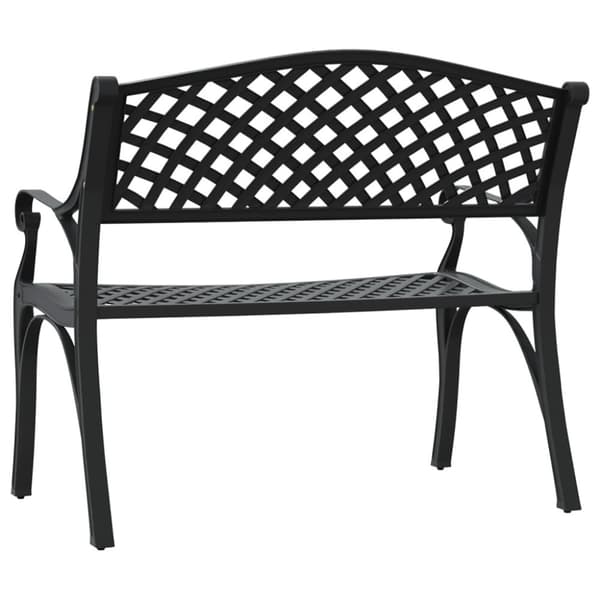 vidaXL Hagebenk 102 cm støpt aluminium svart