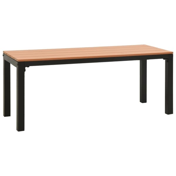 vidaXL Trädgårdsbänk 110 cm stål och WPC brun och svart