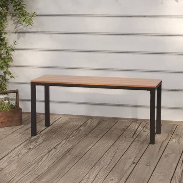 vidaXL Trädgårdsbänk 110 cm stål och WPC brun och svart