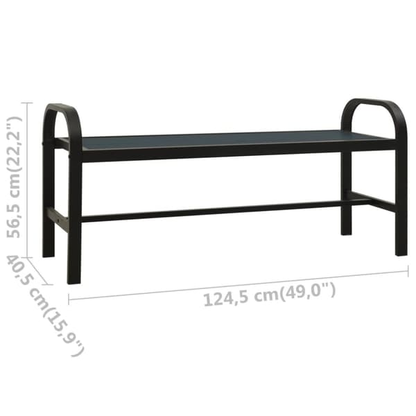 vidaXL Hagebenk 124,5 cm stål og WPC svart