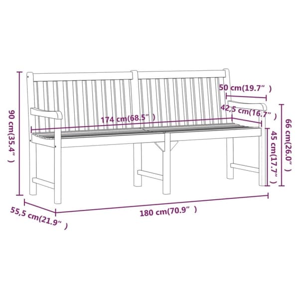 vidaXL Hagebenk 180 cm heltre akasie