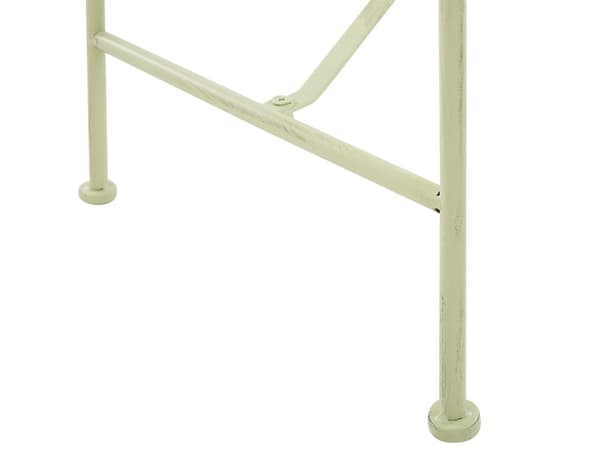 2-sits Utomhus Trädgårdsbänk 130 cm i Vit Färg med Armstöd av Metall i Vintage Stil
