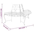 Miniatyrbilde 6 av 6: vidaXL Benk halvrund tre 2 stk Ø160 cm svart stål