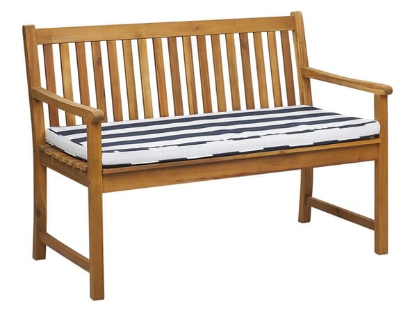 Hagebenk med pute marineblå Akasietre 120 cm Landlig Stil Hagemøbler Balkong Terrasse Hage
