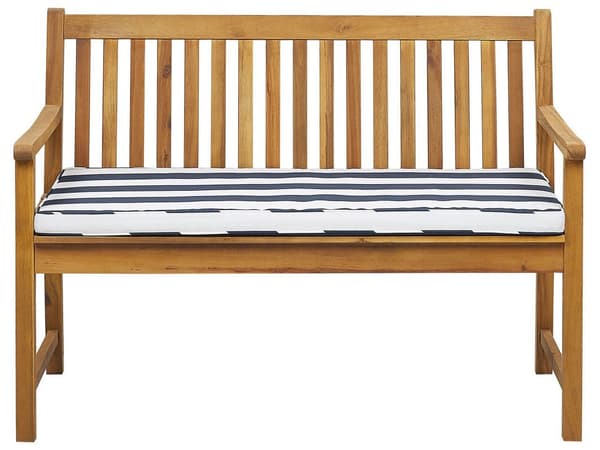 Hagebenk med pute marineblå Akasietre 120 cm Landlig Stil Hagemøbler Balkong Terrasse Hage