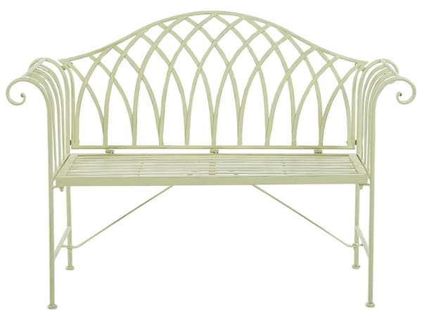 Utendørs Hagebenk Lysegrønn Metall 130 cm 2-seters Vintage-stil
