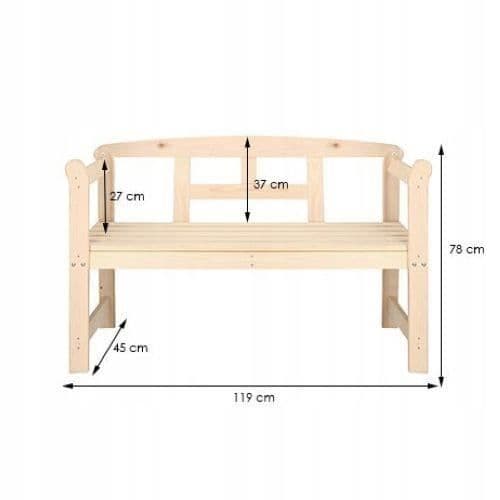 SPRINGOS® Trädgårdsbänk 119 cm x 45 cm x 78