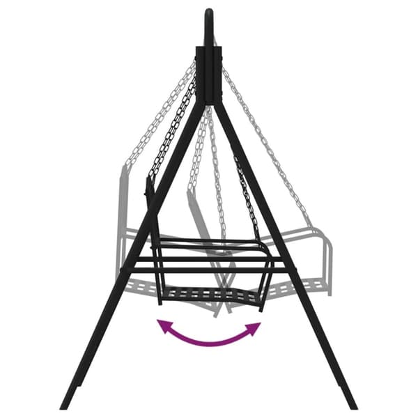 vidaXL Hammock 124 cm svart stål