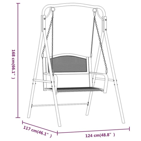 vidaXL Hammock 124 cm svart stål