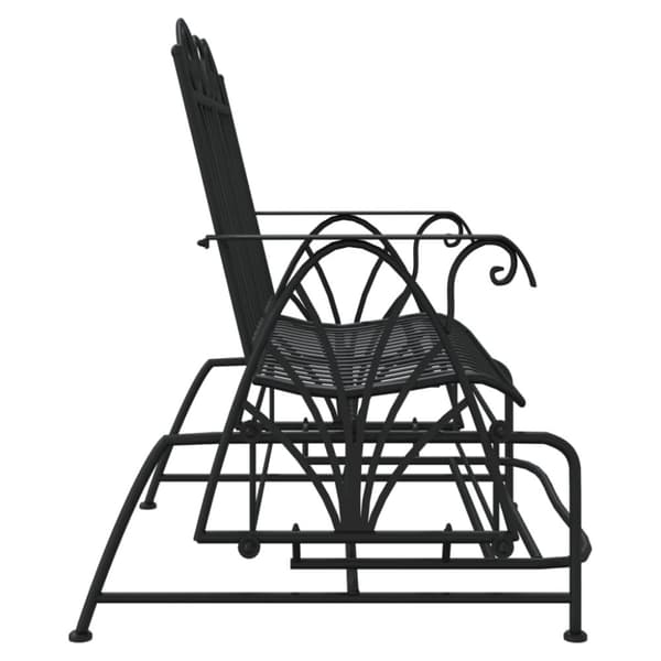 vidaXL Gyngebenk 2 seter 114 cm svart stål