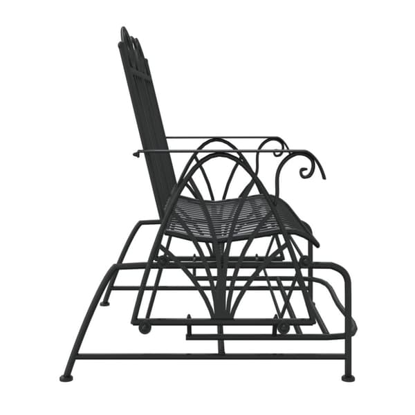 vidaXL Gyngebenk 2 seter 114 cm svart stål