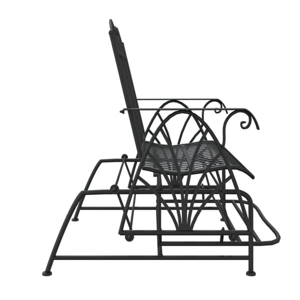 vidaXL Gyngebenk 2 seter 114 cm svart stål