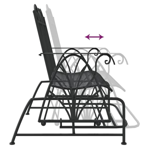 vidaXL Gyngebenk 2 seter 114 cm svart stål