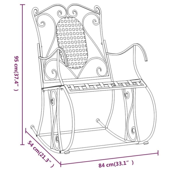 vidaXL Gyngebenk 84 cm svart stål