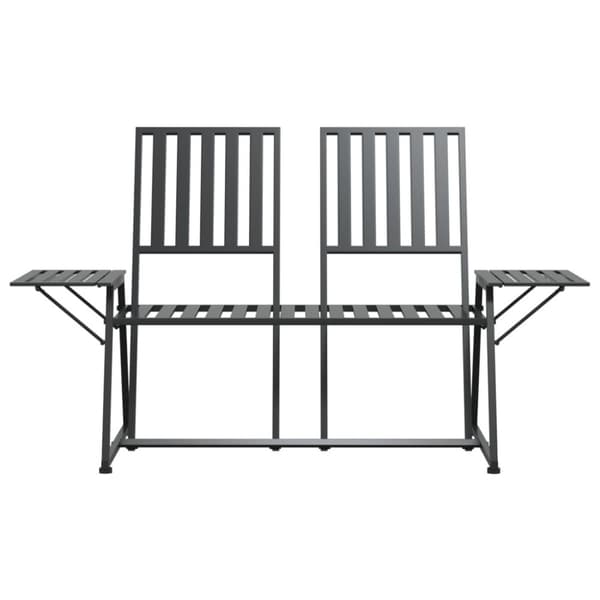 vidaXL 2-istuttava Puutarhapenkki 165 cm musta teräs