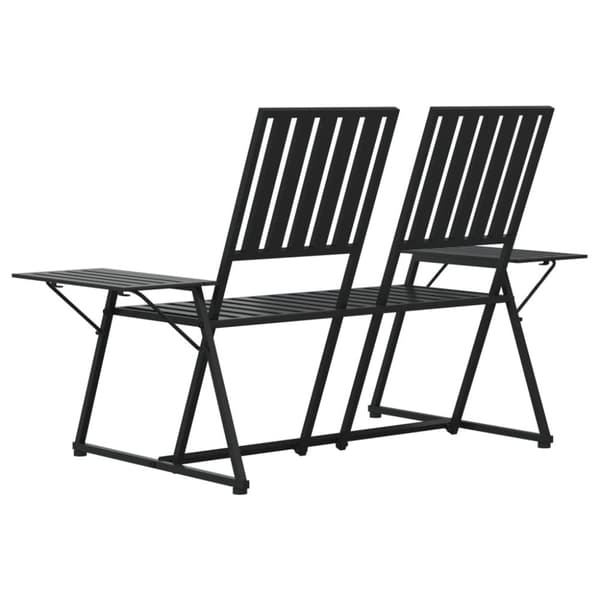 vidaXL 2-istuttava Puutarhapenkki 165 cm musta teräs