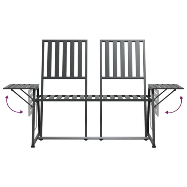 vidaXL 2-istuttava Puutarhapenkki 165 cm musta teräs