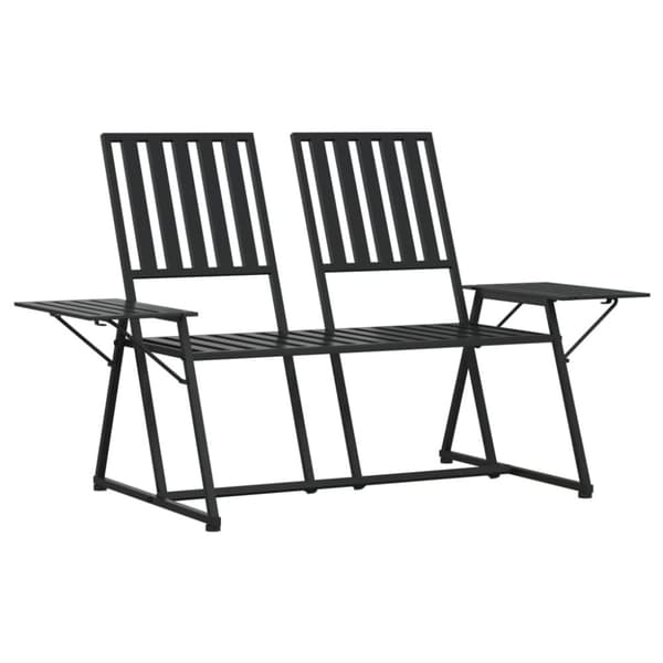 vidaXL 2-istuttava Puutarhapenkki 165 cm musta teräs