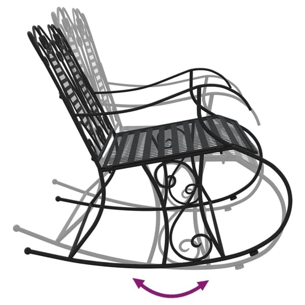 vidaXL 2-istuttava Keinupenkki 113 cm musta teräs