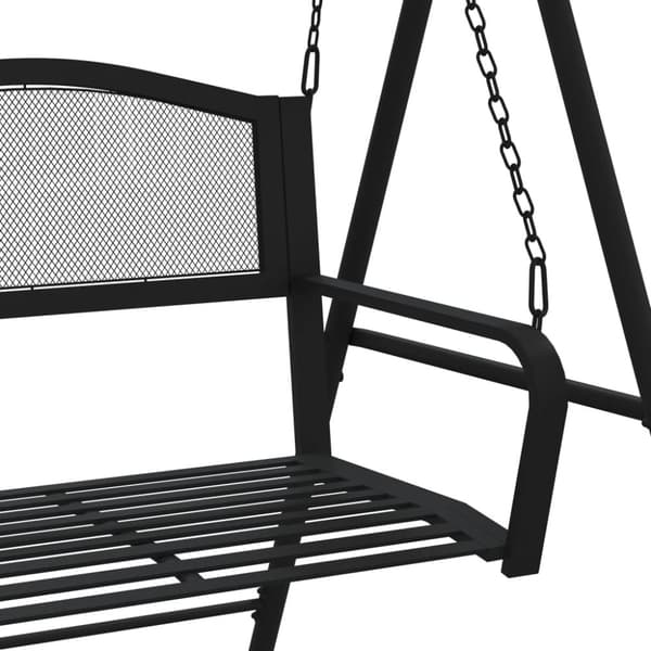 vidaXL gyngebænk 124 cm stål sort