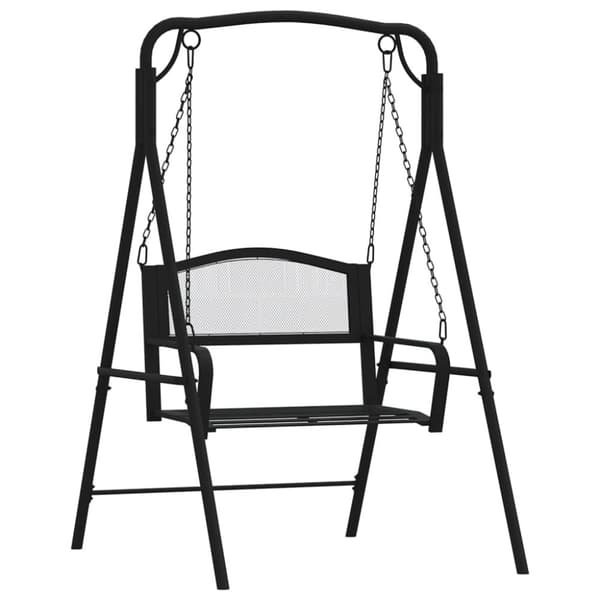 vidaXL gyngebænk 124 cm stål sort