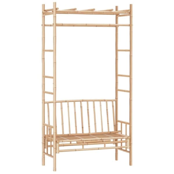 vidaXL Puutarhapenkki pergolalla 116 cm bambu