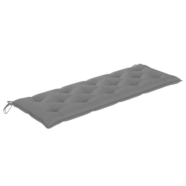 vidaXL Bataviabänk med grå dyna 150 cm massiv teak