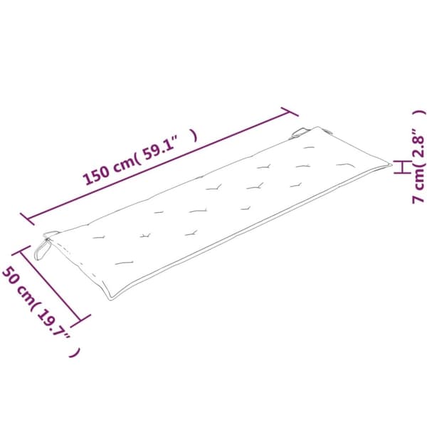 vidaXL Bataviabänk med antracit dyna 150 cm massiv teak