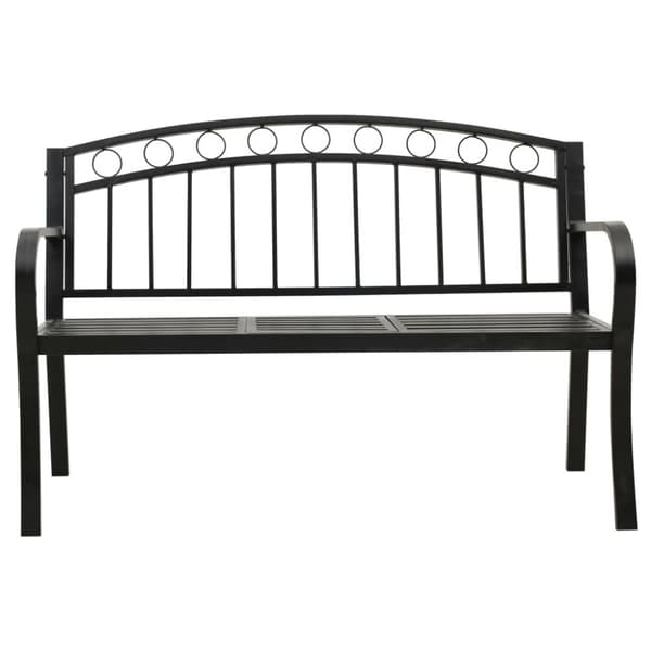 vidaXL Hagebenk med bord svart 120 cm stål