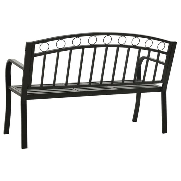 vidaXL Hagebenk med bord svart 120 cm stål